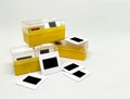 Old 35mm slide film with box Royalty Free Stock Photo