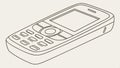 Old mobile phone device illustration vector design Generative AI Royalty Free Stock Photo