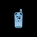 Old mobile phone icon in neon style. One of Life style collection icon can be used for UI, UX