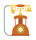 Old mobile phone retro vector illustration. Royalty Free Stock Photo