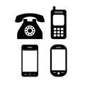 Old and modern phone vector icon Royalty Free Stock Photo