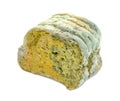 Moldy bread, isolated on white background Royalty Free Stock Photo