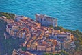 Old Monaco town on the rock colorful panoramic view from above