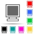 old monitor multi color style icon. Simple thin line, outline vector of web icons for ui and ux, website or mobile application Royalty Free Stock Photo