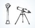 Spyglass. Vector drawing Royalty Free Stock Photo