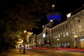 Old Montreal Bonsecours Market at Night with Cars Driving on the Street Royalty Free Stock Photo