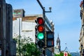Old Montreal and Old Port green traffic light Royalty Free Stock Photo