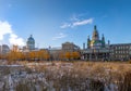 Old Montreal skyline with Bonsecours Market and Notre-Dame-de-Bon-Secours Chapel - Montreal, Quebec, Canada Royalty Free Stock Photo