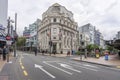 Old monumental building on central street, Wellington, New Zealand