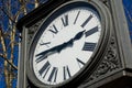 Old monumental clock at the railway station Royalty Free Stock Photo