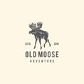 Old Moose Logo Design Template Inspiration Royalty Free Stock Photo