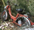 Old moped inoperative abandoned Royalty Free Stock Photo