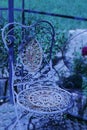 Old more rusty, more romantically, chair from metal,