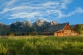 Old Mormon barn in the Tetons Royalty Free Stock Photo