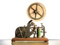 An old Morse telegraph with paper roll Royalty Free Stock Photo