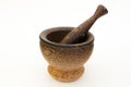 Old mortar and pestle made of teak