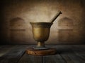 Old mortar and pestle photography Royalty Free Stock Photo
