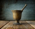 Old mortar and pestle photography Royalty Free Stock Photo