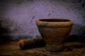 Old mortar and pestle Royalty Free Stock Photo