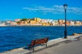 Old mosque at the seaside of old Venetian harbor at Greek town C