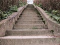 Old mossy concrete steps leading up. Ladder up Royalty Free Stock Photo