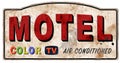 Old motel sign color TV grunge Air Conditioned Royalty Free Stock Photo