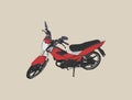 Old motorbike sketch vector.