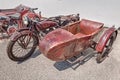 Old motorcycle Indian Scout Side 600 cc with sidec