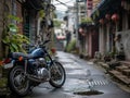 motorcycle parked on the street