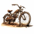 Realistic Motorcycle Drawing With Expressive Character Design