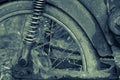 Old motorcycle with rusty components Royalty Free Stock Photo