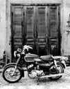 The old motorcycle