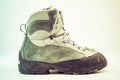 Old mountain boots isolated on a white background Royalty Free Stock Photo