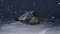 An old mountain hut during a snow storm Royalty Free Stock Photo