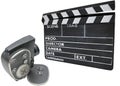 Old movie camera and clapperboard Royalty Free Stock Photo