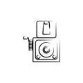 old movie camera outine logo style icon. Element of photo icon for mobile concept and web apps. Outline old movie camera icon can
