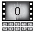 Old movie countdown frame vector illustrations set Royalty Free Stock Photo