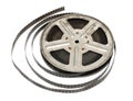 Old movie film on metal reel Royalty Free Stock Photo