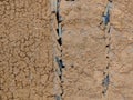 Old muddy adobe wall closeup Royalty Free Stock Photo