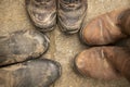 Old muddy shoes Royalty Free Stock Photo