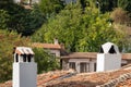 Old mug chimney designed to prevent smoke raids in the village in Sirince izmir turkey