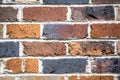 Old multi coloured brick wall in close-up for background. Royalty Free Stock Photo