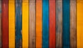 Old multicolored wooden wall with red yellow green and blue