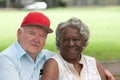 Old multiracial couple in love Royalty Free Stock Photo