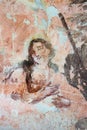 Old mural painting in the ruins of the church Royalty Free Stock Photo