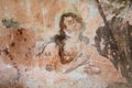 Old mural painting in the ruins of the church Royalty Free Stock Photo