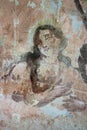 Old mural painting in the ruins of the church Royalty Free Stock Photo