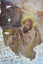 Old mural painting in the ruins of the church Royalty Free Stock Photo