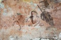 Old mural painting in the ruins of the church Royalty Free Stock Photo