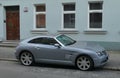 Old muscle car Chrysler Crossfire Coupe silver grey parked Royalty Free Stock Photo